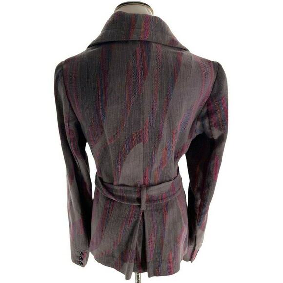 Anthropologie Cidra Womens Belted Asymmetric Hem Front Pockets Boho Jacket Sz 10 - Picture 3 of 9